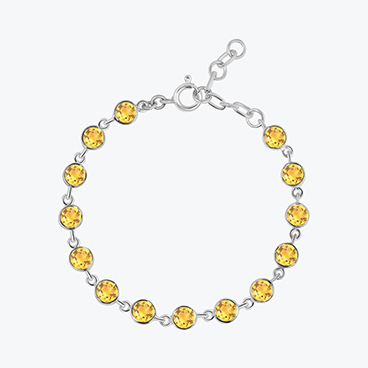 Stříbrný náramek s citrínem - Ag925
