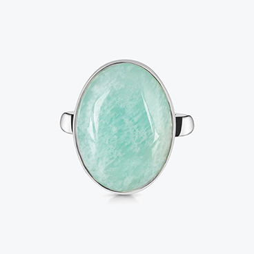 Stříbrný prsten s amazonitem nastavitelný - Ag925