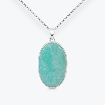 Stříbrný řetízek s amazonitem - Ag925
