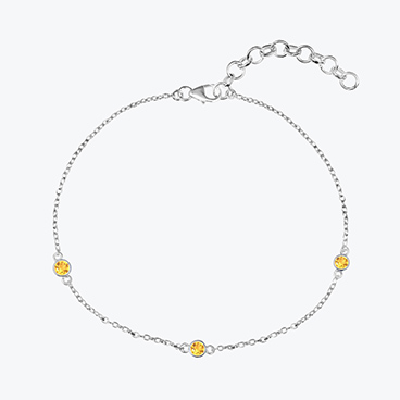 Stříbrný náramek s broušenými citríny - Ag925