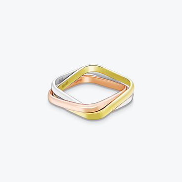 Trojitý prsten stříbro, mosaz a měď - Ag925