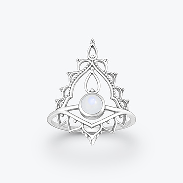 Stříbrný prsten s měsíčním kamenem Zen - Ag925