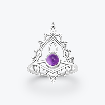 Stříbrný prsten s ametystem Zen - Ag925