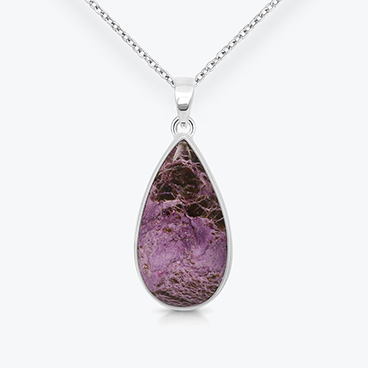 Stříbrný řetízek purpurit Kapka - Ag925