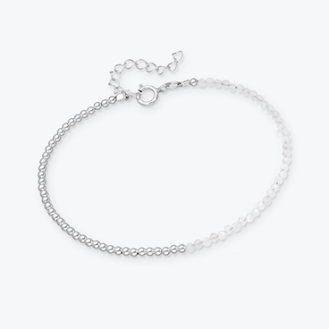 Minerální náramek z broušeného křišťálu a stříbrných korálků - Ag925