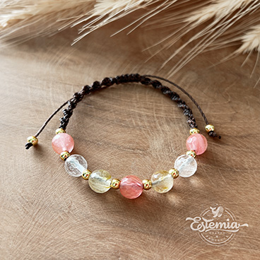 Macramé náramek Cherry Quartz