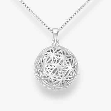 Stříbrný řetízek se sférickým květem života - Ag925