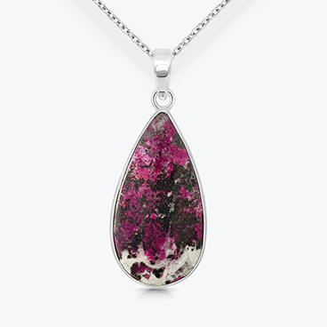 Stříbrný řetízek kobalt kalcit Kapka - Ag925