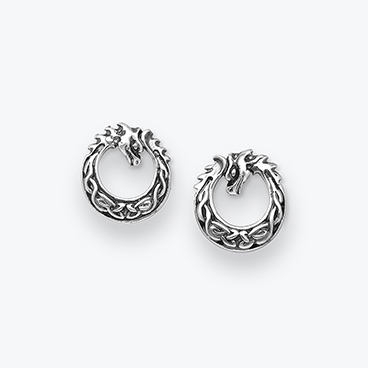 Stříbrné náušnice Jörmungandr - Ag925