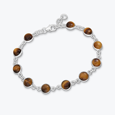 Stříbrný náramek s tygřím okem - Ag925