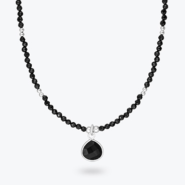 Stříbrný korálkový náhrdelník ze spinelu Kapka - Ag925