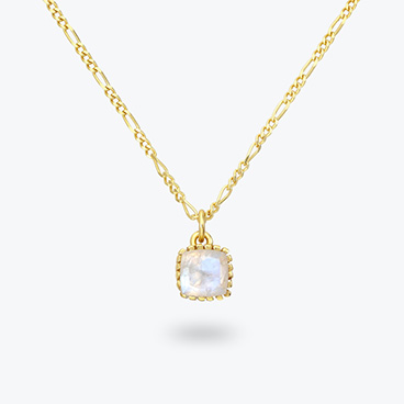 Pozlacený stříbrný řetízek s měsíčním kamenem Cubinho - Ag925