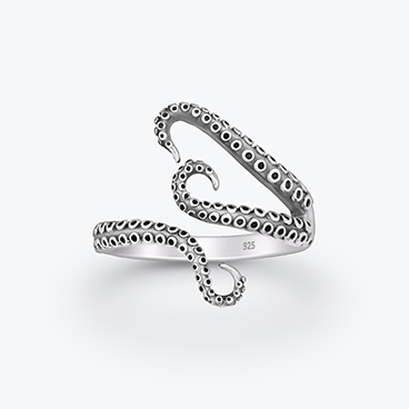 Stříbrný prsten Octopus nastavitelný - Ag925