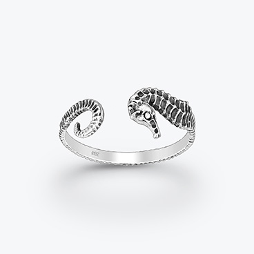 Stříbrný prsten Mořský koník nastavitelný - Ag925