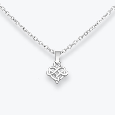 Stříbrný řetízek Srdce s keltským uzlem - Ag925