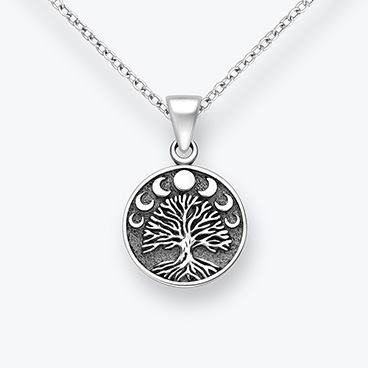 Stříbrný řetízek Strom života s fázemi měsíce - Ag925