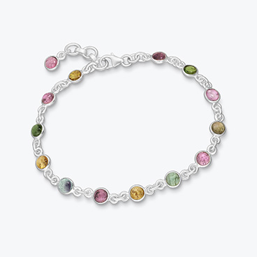 Stříbrný náramek s turmalínem - Ag925