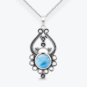 Stříbrný řetízek s larimarem Nerina - Ag925