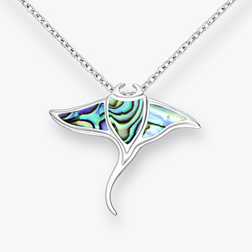 Stříbrný řetízek Manta s mušlí paua - Ag925