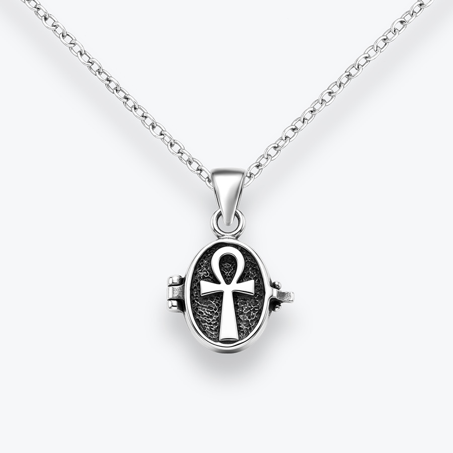 Stříbrný řetízek Nilský kříž Anch (Ankh) - otevírací medailonek - Ag925