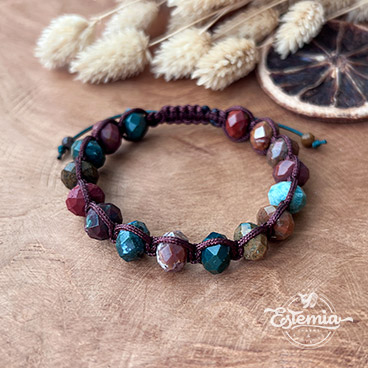 Shamballa náramek z broušeného oceánského achátu 