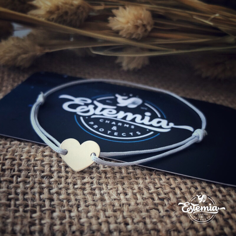 Šňůrkový náramek se srdíčkem ze stříbra Ag 925