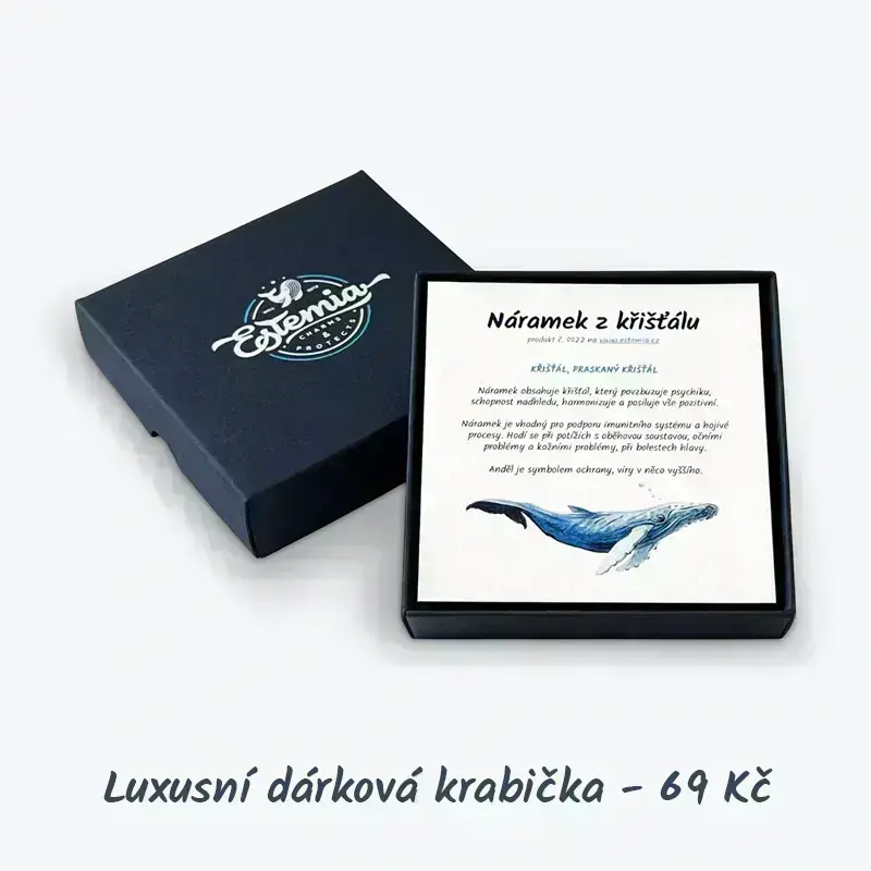 Řetízek z chirurgické oceli s lahvičkou z křišťálu