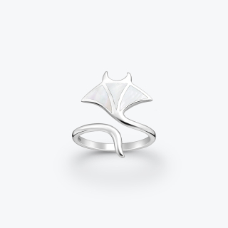 Stříbrný prsten Manta s perletí nastavitelný - Ag925