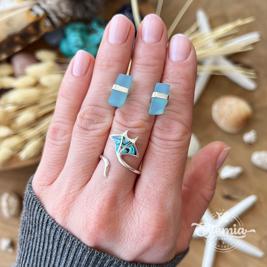 Stříbrné náušnice s chalcedonem - Ag925