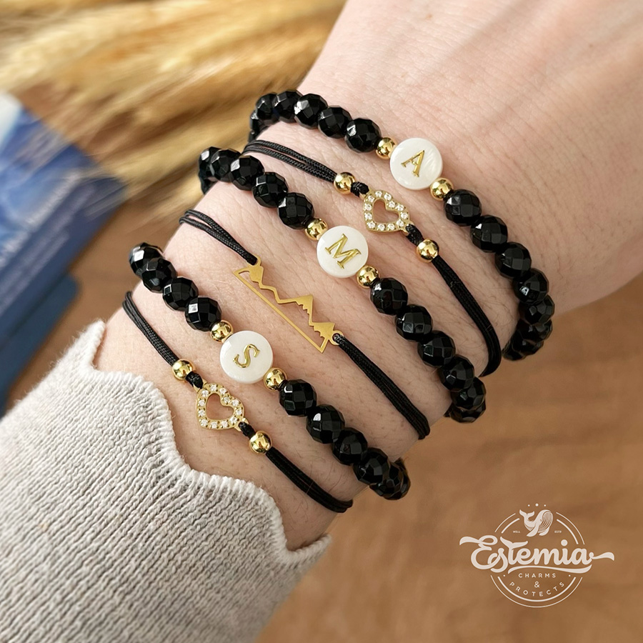 Šňůrkový náramek hory z chirurgické oceli ve zlaté povrchové úpravě